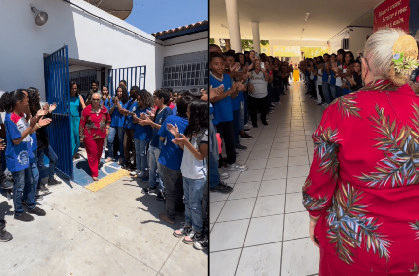  Bahia: Homenagem de alunos à professora aposentada emociona