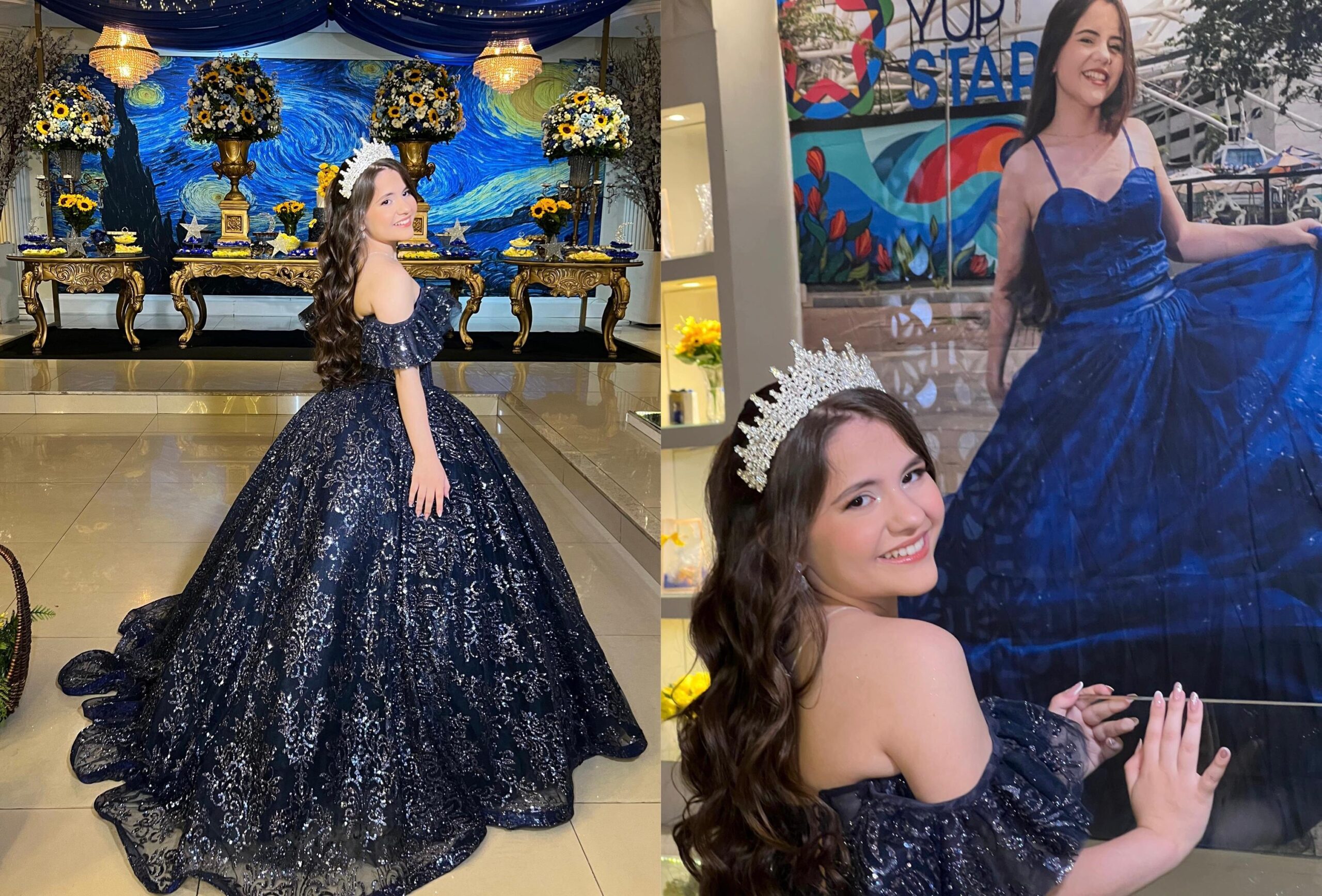  Atriz Duda Batista celebra 15 anos com festa inspirada em Van Gogh