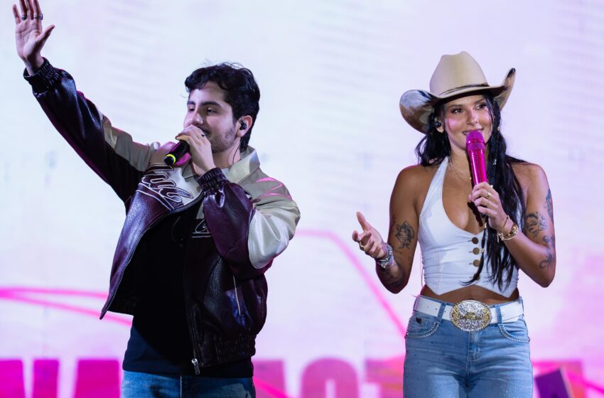  Hugo Henrique surpreende público ao cantar com Ana Castela pela primeira vez no Oz Festival